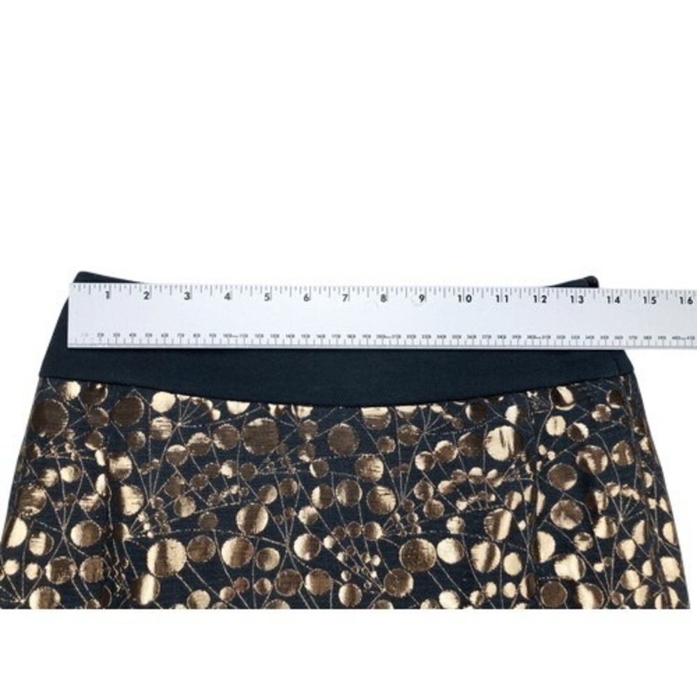 The Limited Black Gold Metallic Pencil Skirt Size 2 - Picture 3 of 7
